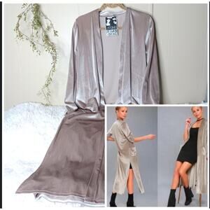Young Fabulous & Broke Stretch Velour Duster Long Cardigan Size Medium